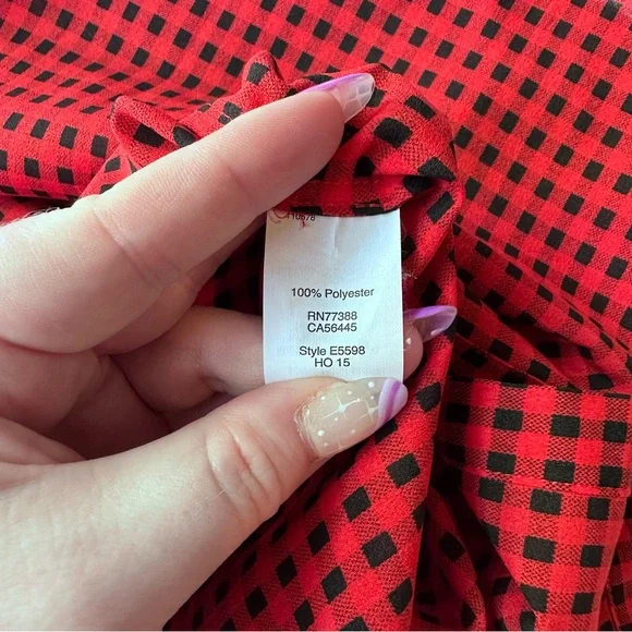 J.Crew Drapey Tuxedo Shirt in Red and Black Check - Picture 9 of 9